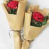 bó hoa giấy nhún 1 bông đỏ