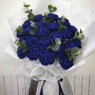 Bó hoa giấy handmade xanh