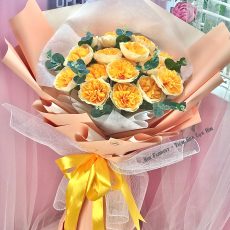 Bó hoa giấy vàng cam 15 bông