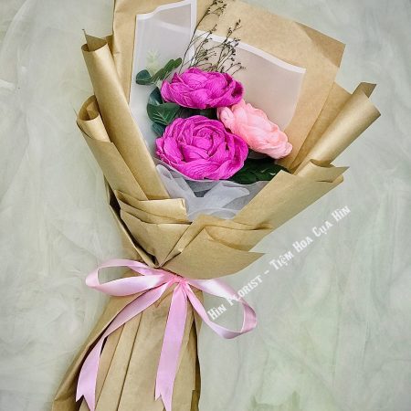 Bó hoa hồng giấy 3 bông
