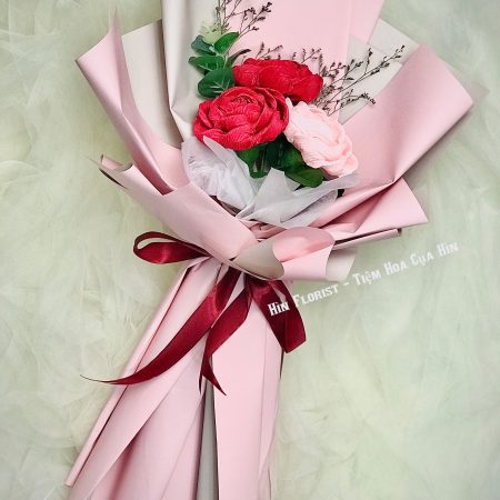 hoa giấy handmade 3 bông