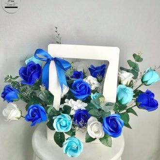 Giỏ hoa sáp thơm xanh 20B