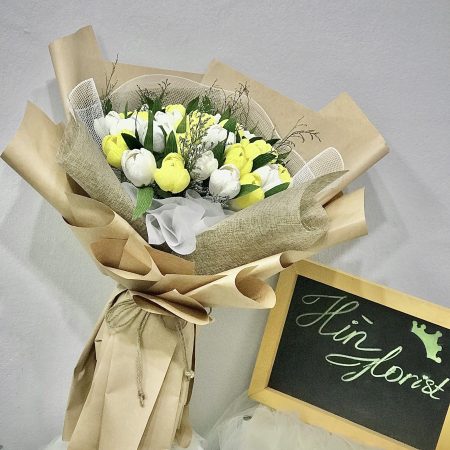 Hoa tulip giấy handmade bó 33B