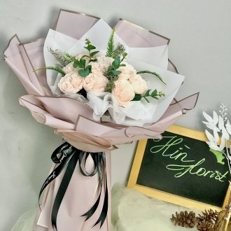 Bó hoa giấy nhún hồng 10B