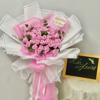 Bó hoa sáp thơm hồng 40B