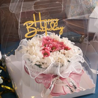 hộp bánh sinh nhật bằng hoa