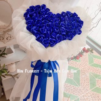 Bó hoa sáp trái tim xanh