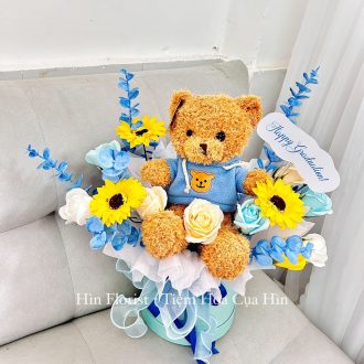 Trụ hoa sáp gấu teddy