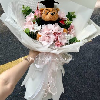 Bó gấu tốt nghiệp hoa sáp