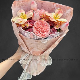 Bó hoa sáp mix tulip vintage