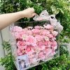 Vali hoa sáp hồng phấn lớn