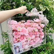 Vali hoa sáp hồng phấn lớn