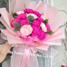 Hoa giấy nhún màu hồng