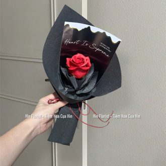 Bó 1 hoa sáp đỏ đô