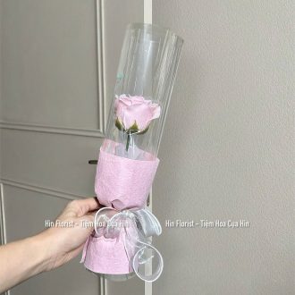 Bó hoa sáp gói giấy kiếng