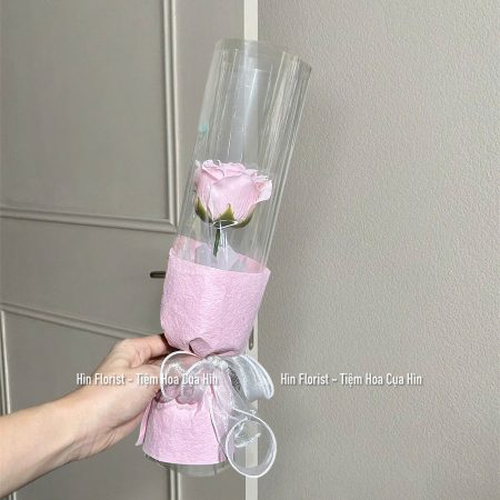 Bó hoa sáp gói giấy kiếng