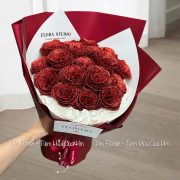 Bó 18 hoa hồng nhũ đỏ