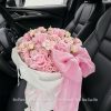 Bó hoa hồng sáp nơ hồng 50B