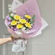 Bó Hoa Kẽm Nhung Vàng Tím