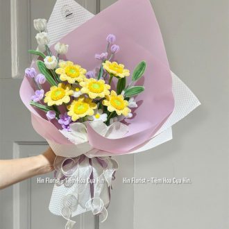 Bó Hoa Kẽm Nhung Vàng Tím