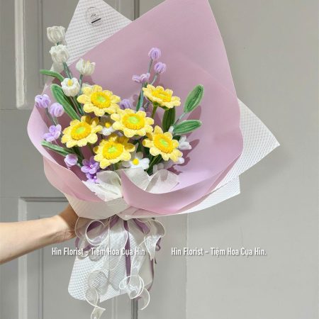 Bó Hoa Kẽm Nhung Vàng Tím