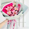 Bó hoa len hồng đậm nhạt