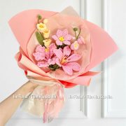 Bó hoa len mix hồng vàng