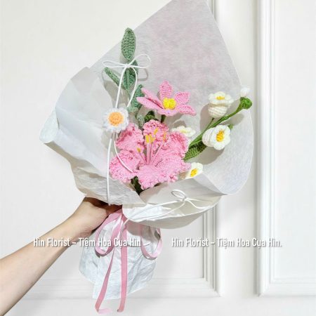 Bó hoa móc len nhỏ xinh