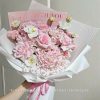 Bó hoa sáp mix tú cầu lụa hồng