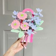 Giỏ hoa kẽm nhung mini kute