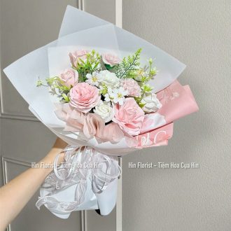 Hoa sáp thơm mix hồng trắng 12B