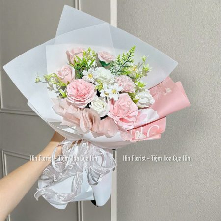 Hoa sáp thơm mix hồng trắng 12B