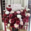Trụ hoa sáp mix lụa đỏ 99B