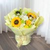 Hoa sáp mix lụa vàng xanh