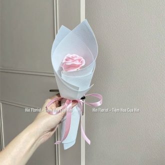 Bó 1 hoa sáp giấy trắng