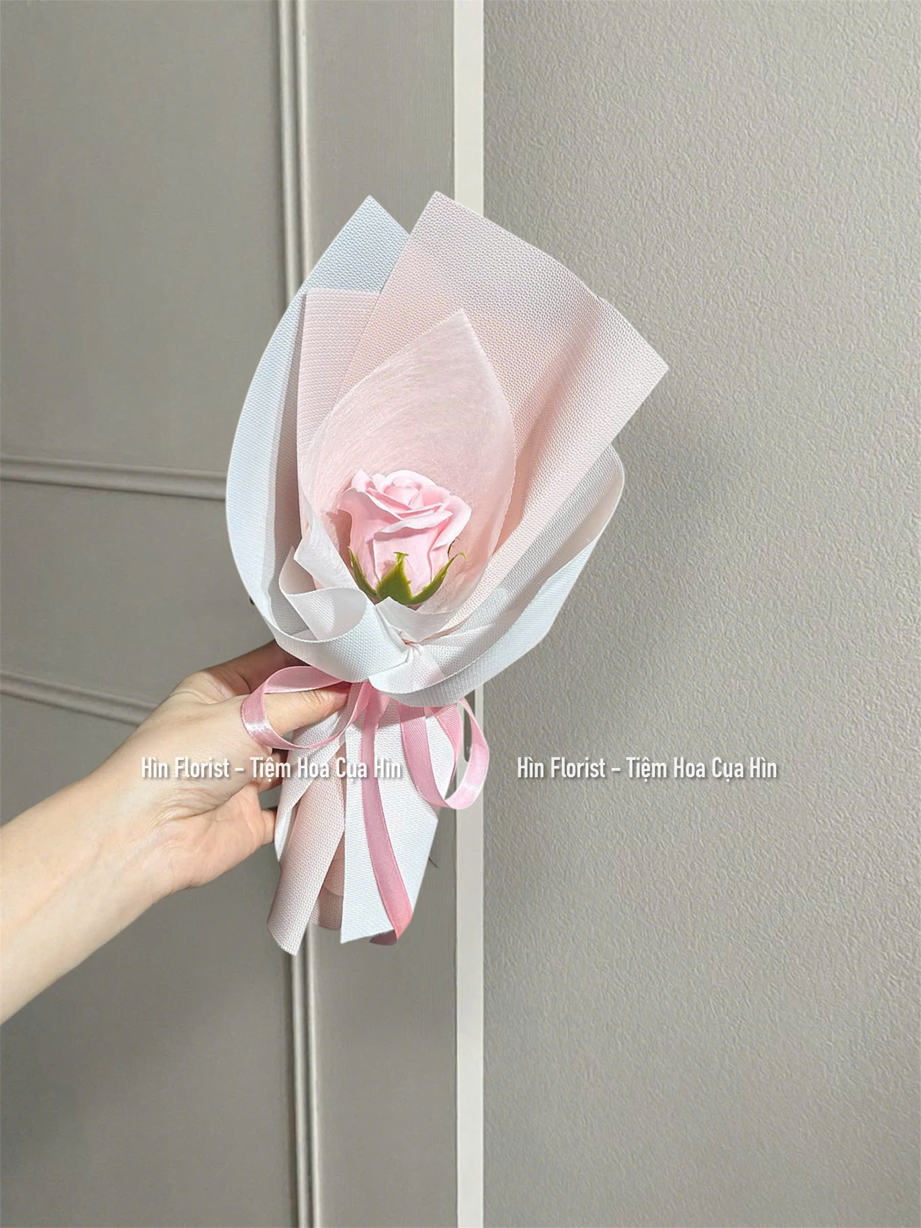 bó 1 hoa sáp hồng pastel bó 1 hoa sáp hồng pastel