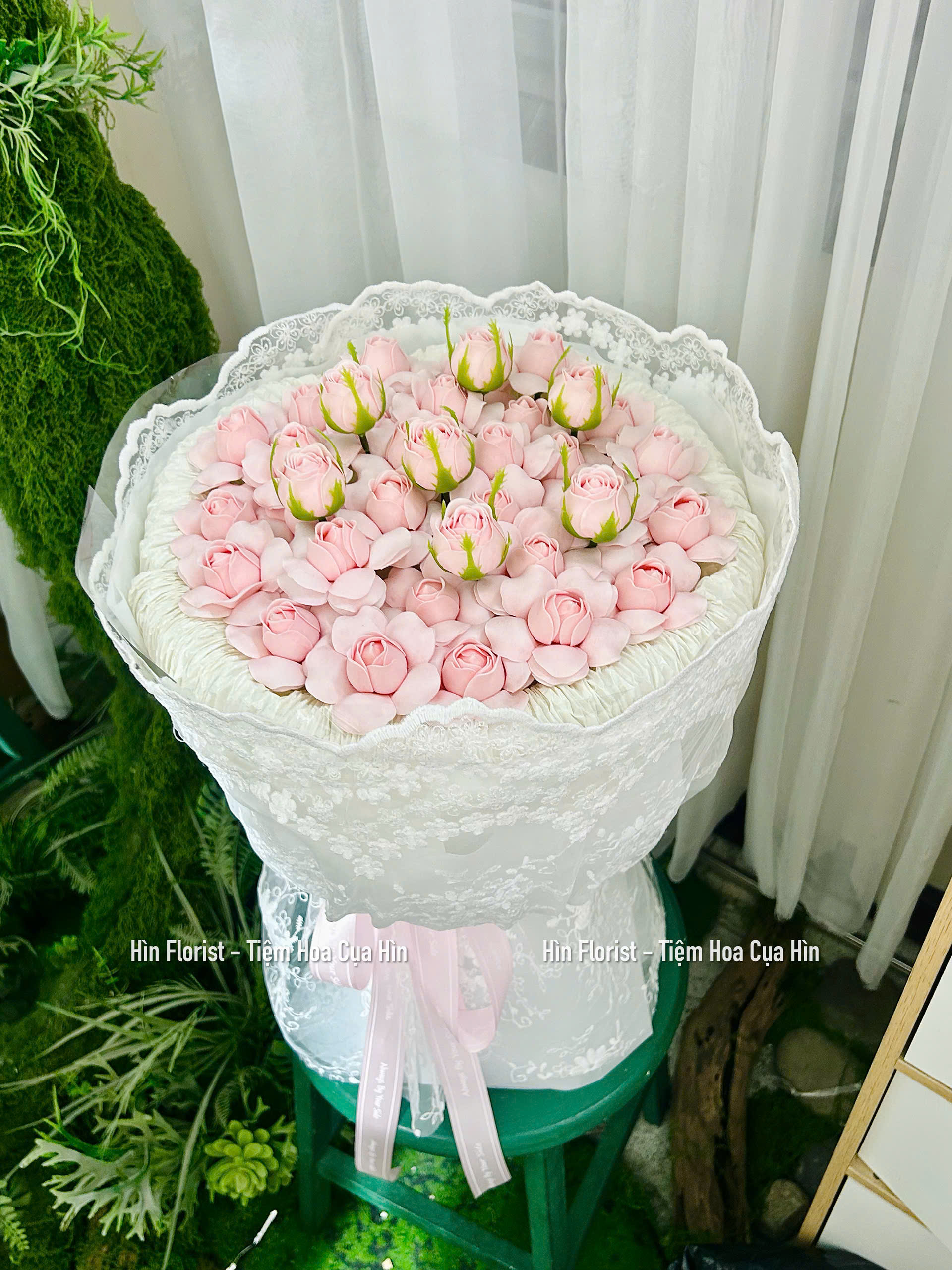 Bó hoa sáp hồng tỉ muội Bó hoa sáp hồng tỉ muội